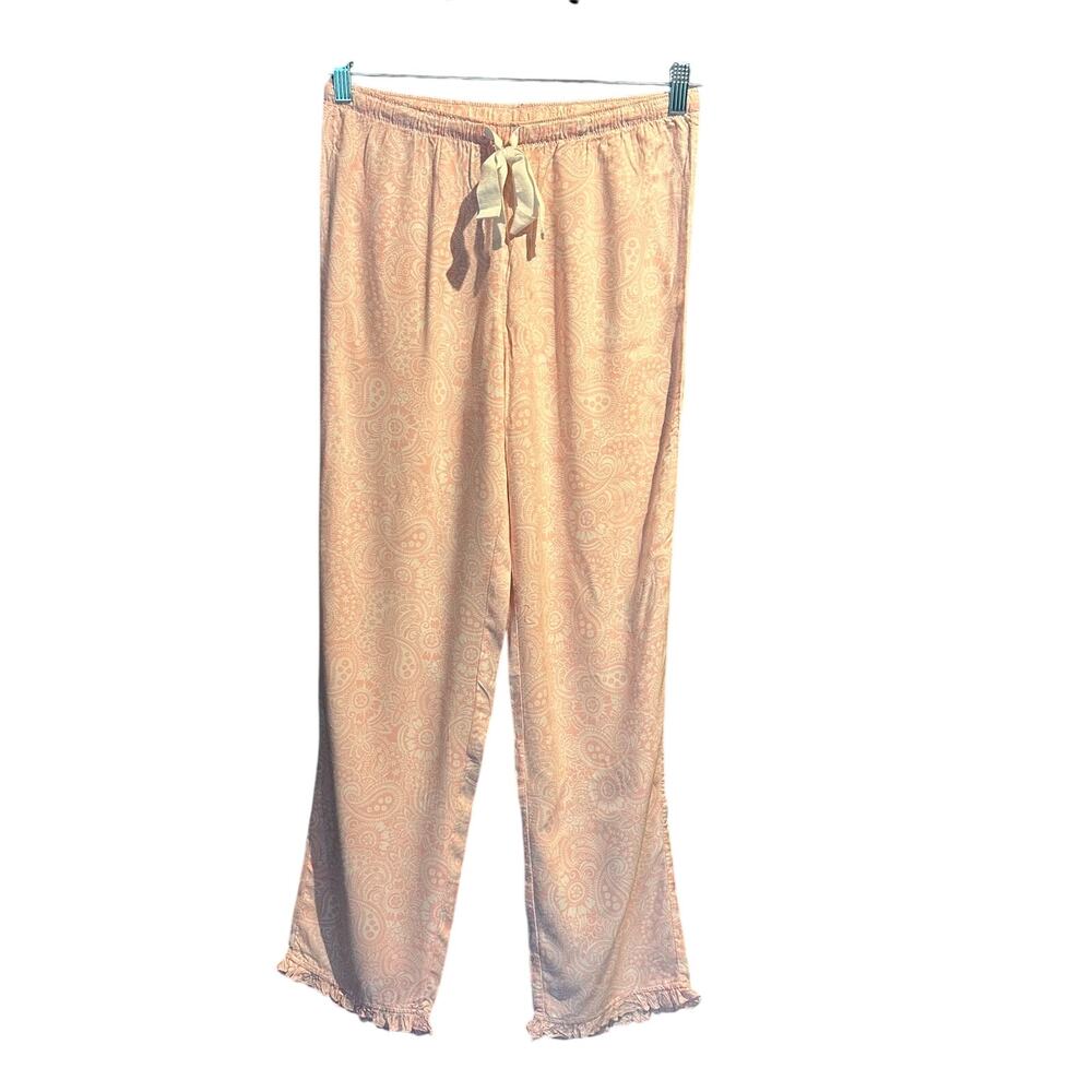Faded Glory Size Small Cottage Femme Paisley Pink White Pajama Lounge Pants